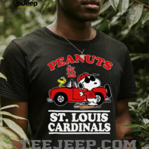 St Louis Cardinals Snoopy Peanuts Car Baseball T Shirt St Louis Cardinals Snoopy Peanuts Car Baseball T Shirt