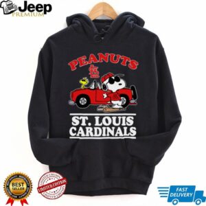 St Louis Cardinals Snoopy Peanuts Car Baseball T Shirt