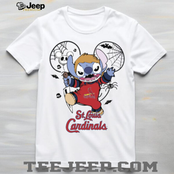 St Louis Cardinals Stitch Michael Halloween 2025 T Shirt