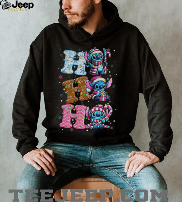Stitch blue monster coquette ho ho ho Christmas shirt