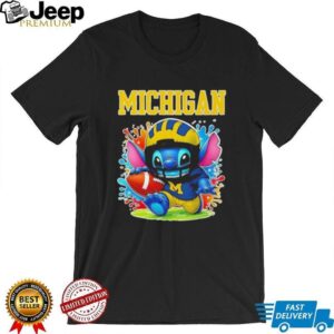 Stitch x Michigan Wolverines football colors shirt