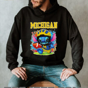 Stitch x Michigan Wolverines football colors shirt