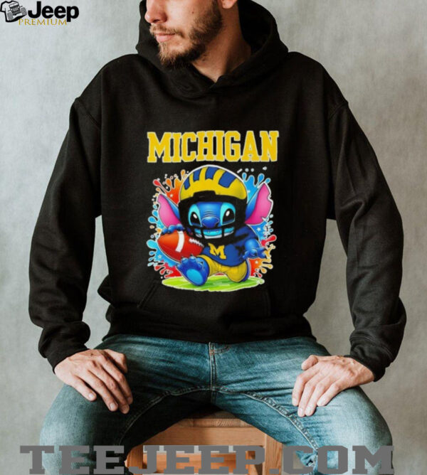 Stitch x Michigan Wolverines football colors shirt