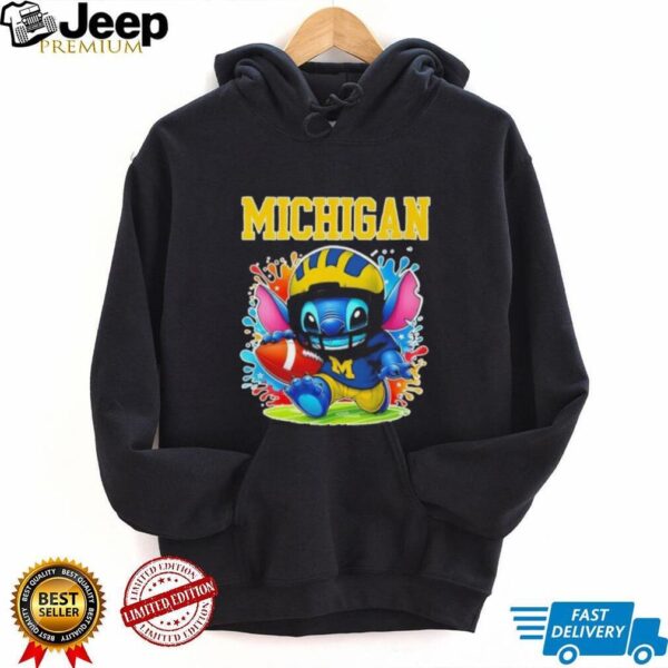 Stitch x Michigan Wolverines football colors shirt