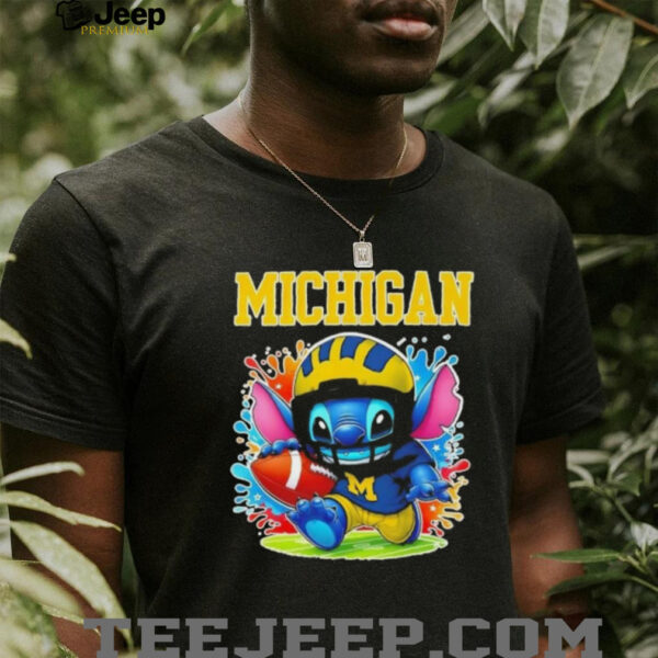 Stitch x Michigan Wolverines football colors shirt