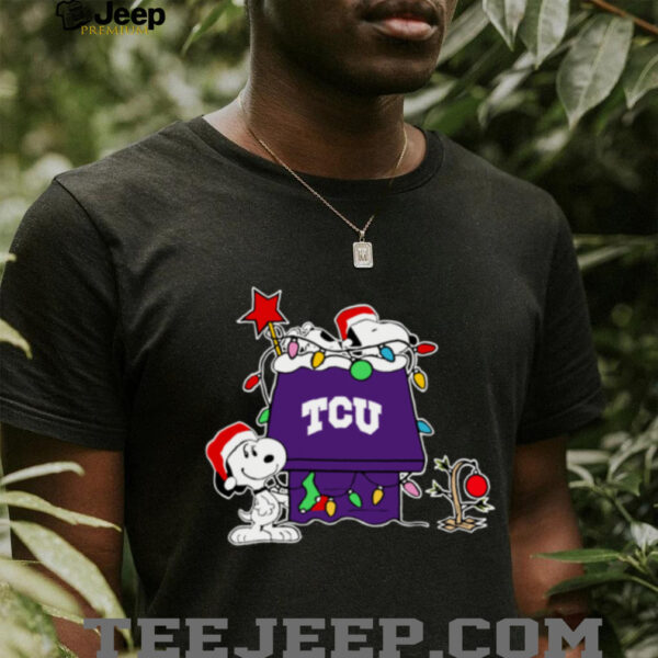 TCU Horned Frogs Football Snoopy Christmas Holiday 2025 T Shirt