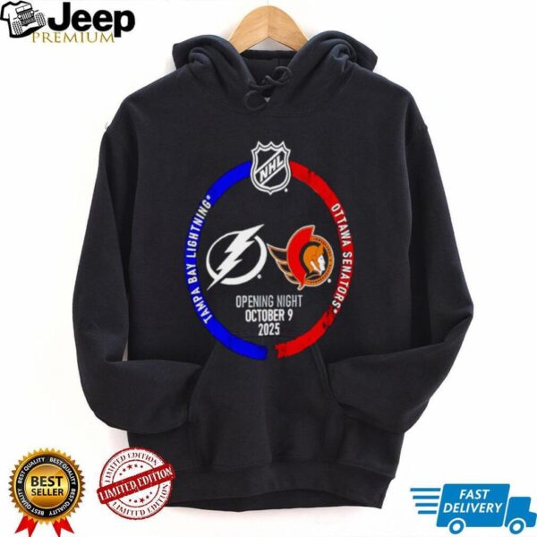 Tampa Bay Lightning vs Ottawa Senators hockey 2025 NHL Opening Night shirt