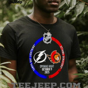 Tampa Bay Lightning vs Ottawa Senators hockey 2025 NHL Opening Night shirt