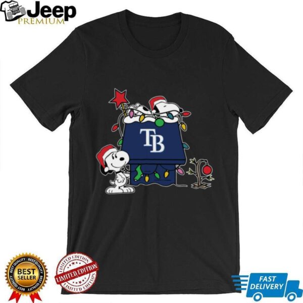 Tampa Bay Rays Christmas Snoopy Doghouse T Shirt