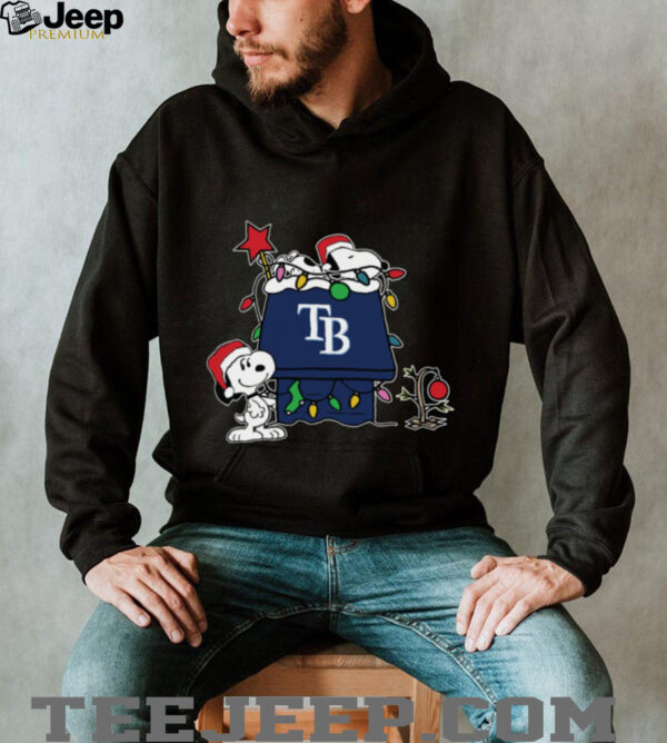 Tampa Bay Rays Christmas Snoopy Doghouse T Shirt