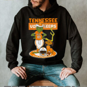 Tennessee Volunteers Custom Grinch and Dog Christmas Tee – Personalized NCAA Football Shirt – Holiday Outfit & Fan Gift Idea