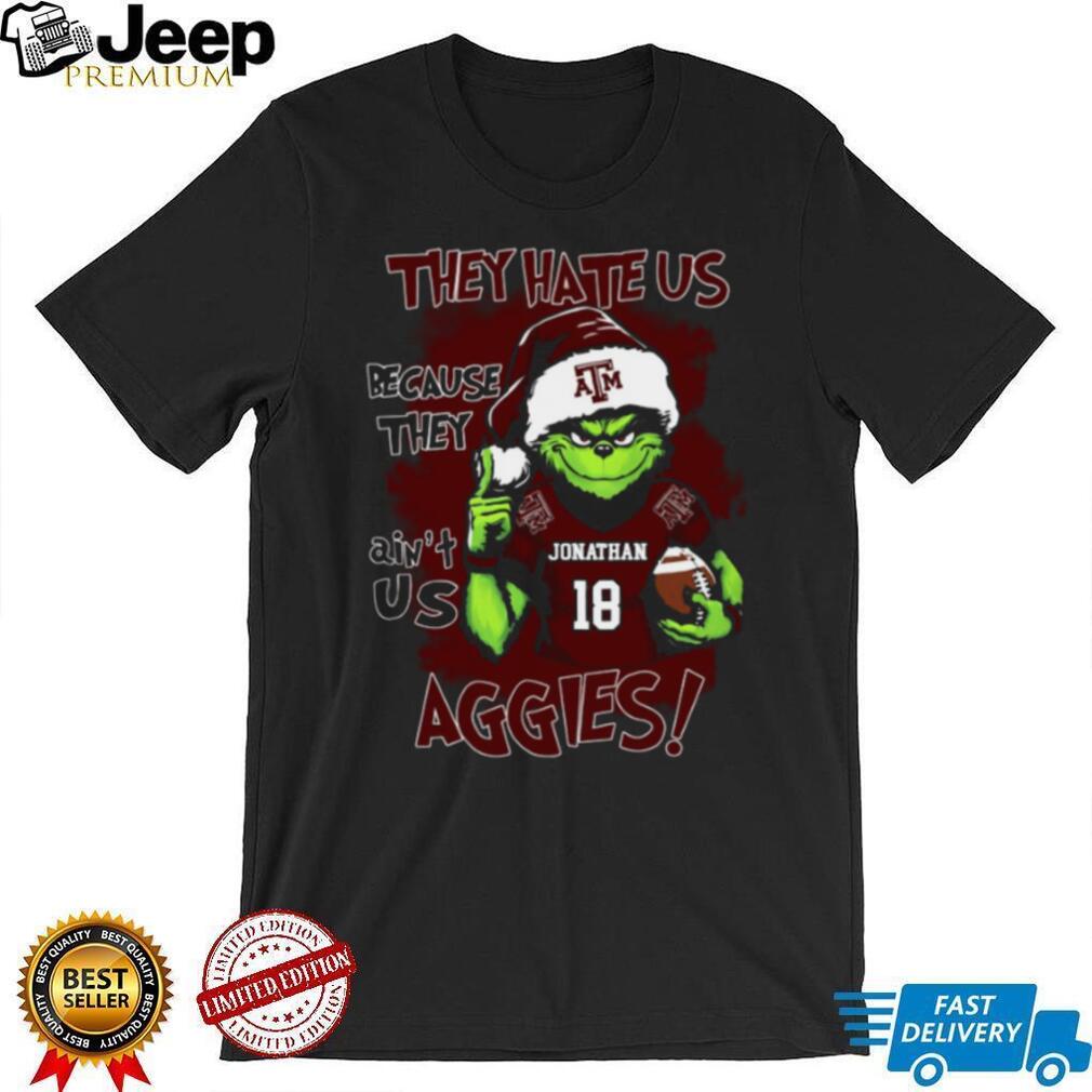 Texas A&M Aggies Custom Name Grinch Christmas Shirt – Personalized NCAA Football Tee – Quote Holiday Gift “They Hate Us Because They Ain’t Us” Texas A&M Aggies Custom Name Grinch Christmas Shirt – Personalized NCAA Football Tee – Quote Holiday Gift “They Hate Us Because They Ain’t Us”