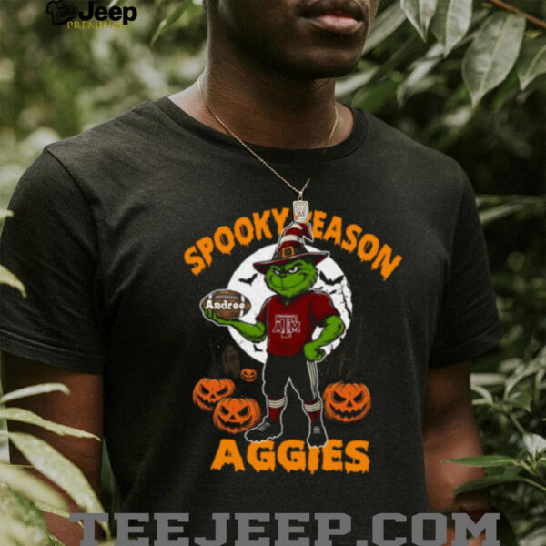 Texas A&M Aggies Halloween Tee – Custom Name NCAA Football Shirt – Spooky Season Grinch College Gift