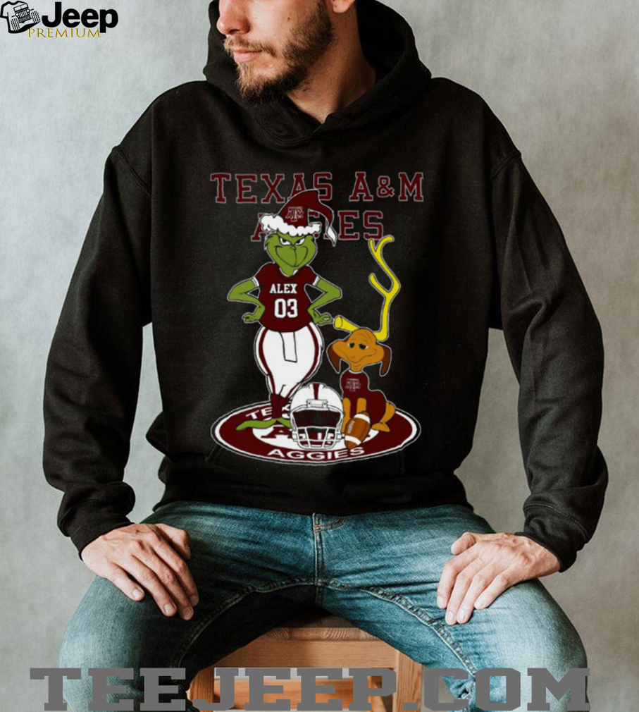 Texas A&M Aggies NCAA Football Grinch with Dog Tee – Custom Name Fan Shirt – Personalized Christmas Outfit & Holiday Gift Idea Texas A&M Aggies NCAA Football Grinch with Dog Tee – Custom Name Fan Shirt – Personalized Christmas Outfit & Holiday Gift Idea