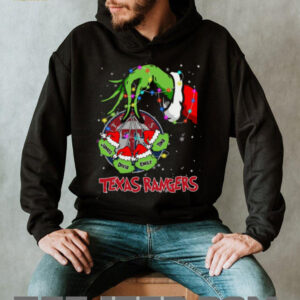 Texas Rangers Grinch Holiday Lights Shirt – Custom MLB Fan Tee – Personalized Baseball Gift for Christmas