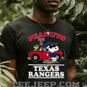 Texas Rangers Snoopy Peanuts Car Baseball T Shirt