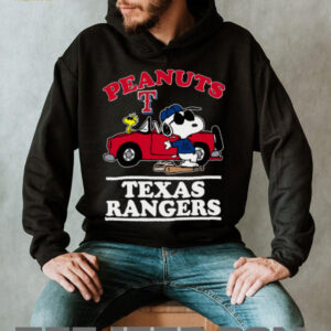 Texas Rangers Snoopy Peanuts Car Baseball T Shirt