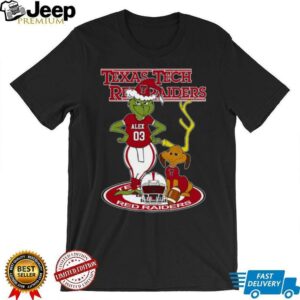 Texas Tech Red Raiders Grinch with Dog Tee – Custom Name NCAA Football Shirt – Personalized Holiday Fan Gift & Game Day Wear