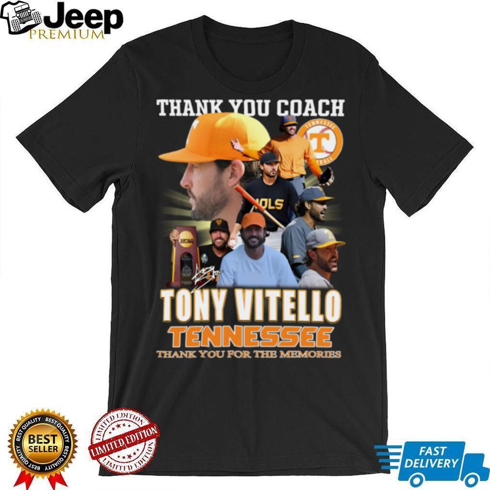 Thank You Coach Tony Vitello Tennessee 2025 Baseball Champion Memories TShirt Thank You Coach Tony Vitello Tennessee 2025 Baseball Champion Memories TShirt