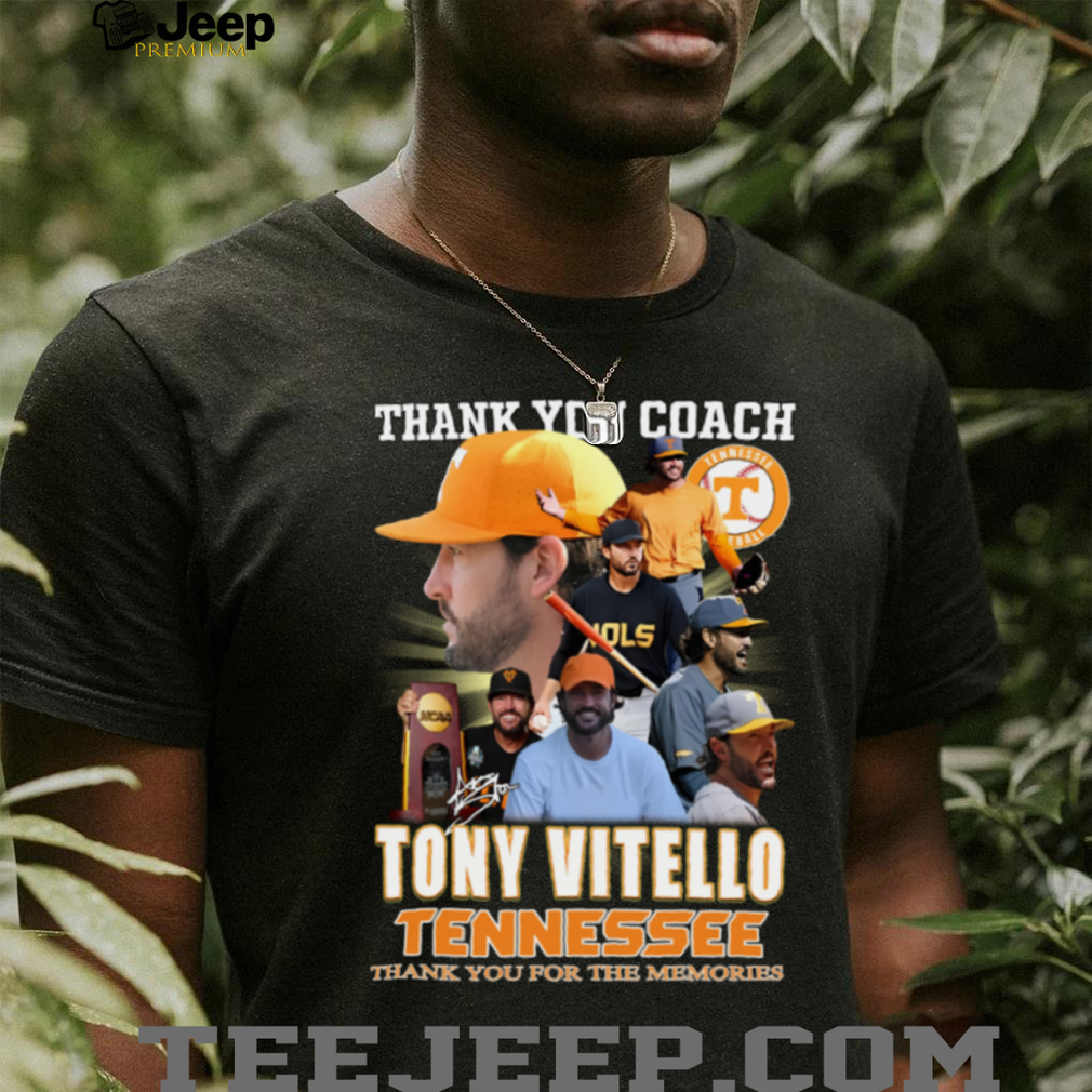 Thank You Coach Tony Vitello Tennessee 2025 Baseball Champion Memories TShirt Thank You Coach Tony Vitello Tennessee 2025 Baseball Champion Memories TShirt