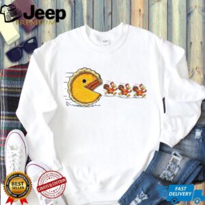 Thanksgiving Funny Turkey and Retro Pumpkin Pie Pacman Thanksgiving game shirt
