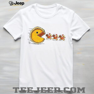Thanksgiving Funny Turkey and Retro Pumpkin Pie Pacman Thanksgiving game shirt