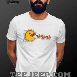 Thanksgiving Funny Turkey and Retro Pumpkin Pie Pacman Thanksgiving game shirt