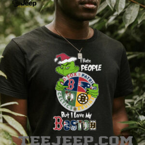 The Grinch I Hate People But I Love My Boston Team Sport T Shirt