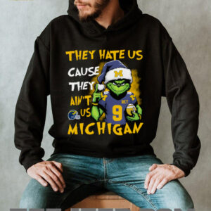 The Grinch Santa Hat They Hate Us Because Ain’t Us Michigan Football Christmas Shirt