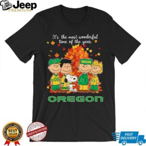 The Peanuts Character Oregon Ducks It’S The Most Wonderful Time Of The Year T Shirt