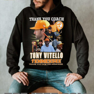 Tony Vitello 2025 Thank You Coach Tennessee Baseball Legends Autograph Shirt