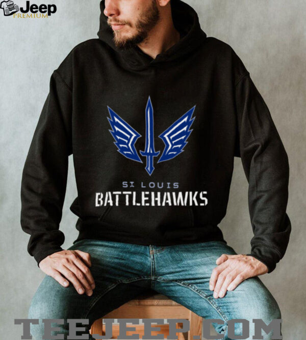 UFL St Louis Battlehawks Lockup Logo T Shirt Hoodie