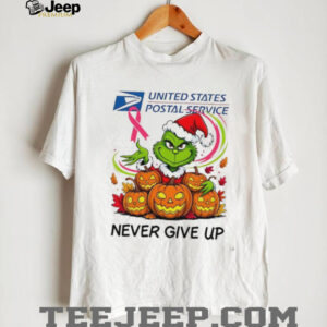USPS x Grinch Christmas never give up shirt