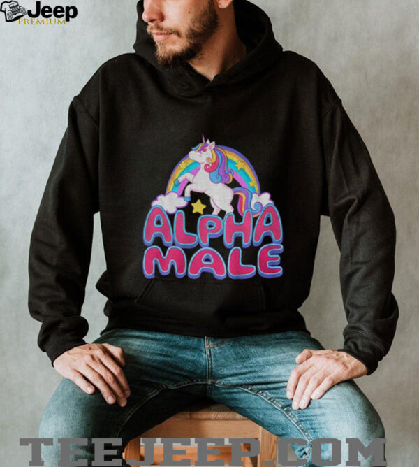 Unicorn alpha male rainbow shirt