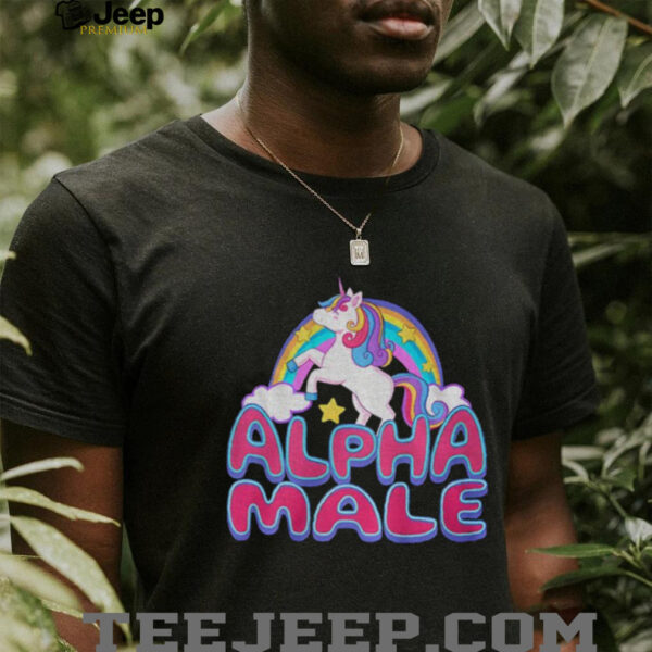 Unicorn alpha male rainbow shirt