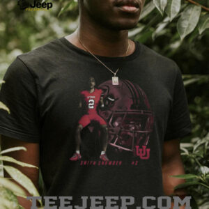Utah Football Smith Snowden Portrait Black T Shirt
