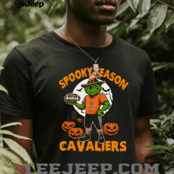 Virginia Cavaliers Halloween Shirt – Spooky Season NCAA Football Tee – Custom Name Grinch College Fan Apparel