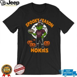 Virginia Tech Hokies Spooky Season Tee – Custom Name NCAA Football Shirt – Grinch Halloween Personalized Gift