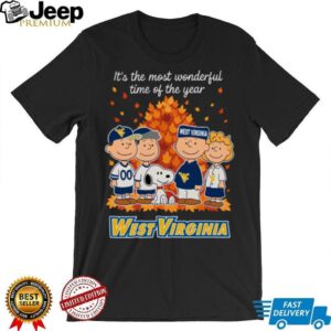 West Virginia Mountaineers x Peanuts Fall T Shirt It’s the Most Wonderful Time of the Year