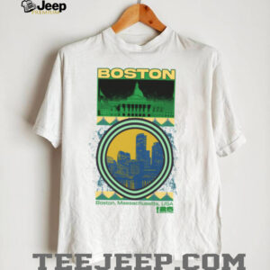 World Cup 2026 Boston Host City Local Poster Statehouse Soccer Skyline Tee