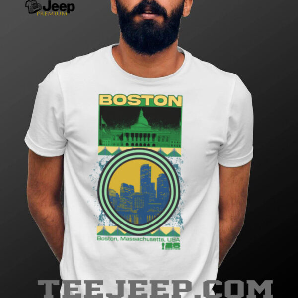 World Cup 2026 Boston Host City Local Poster Statehouse Soccer Skyline Tee
