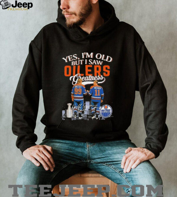 Yes I’m old but I saw Edmonton Oilers Gretzky and Messier skyline signatures shirt