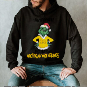 Santa Grinch I Hate People But I Love My Michigan Wolverines Hoodie Sweatshirt