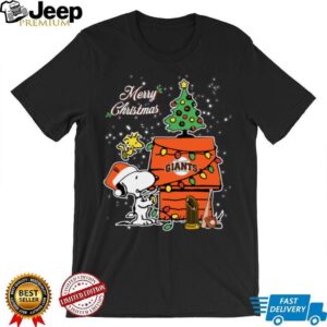 San Francisco Giants Merry Christmas With Snoopy Baby T Shirt