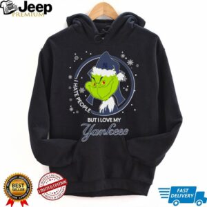 Christmas Grinch Santa I Hate People But I Love My New York Yankees Christmas Shirt