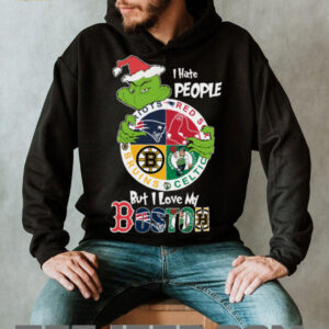 The Grinch I Hate People But I Love My Boston Team Sport Christmas Shirt