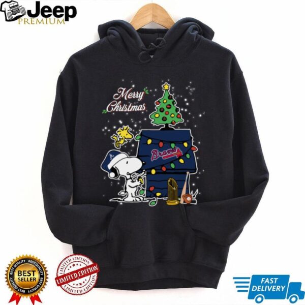 Atlanta Braves Merry Christmas With Snoopy Baby T Shirt