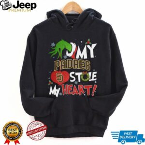 Grinch Hand My San Diego Padres Stole My Heart Christmas Shirt