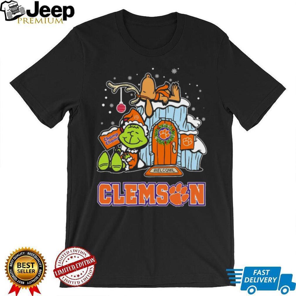 Clemson Tigers Grinch and Snoopy Nuts Welcome Christmas T Shirt Clemson Tigers Grinch and Snoopy Nuts Welcome Christmas T Shirt