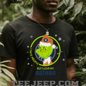 Houston Astros Christmas Grinch I Hate People But I Love My Favorite Baseball Team T Shirt